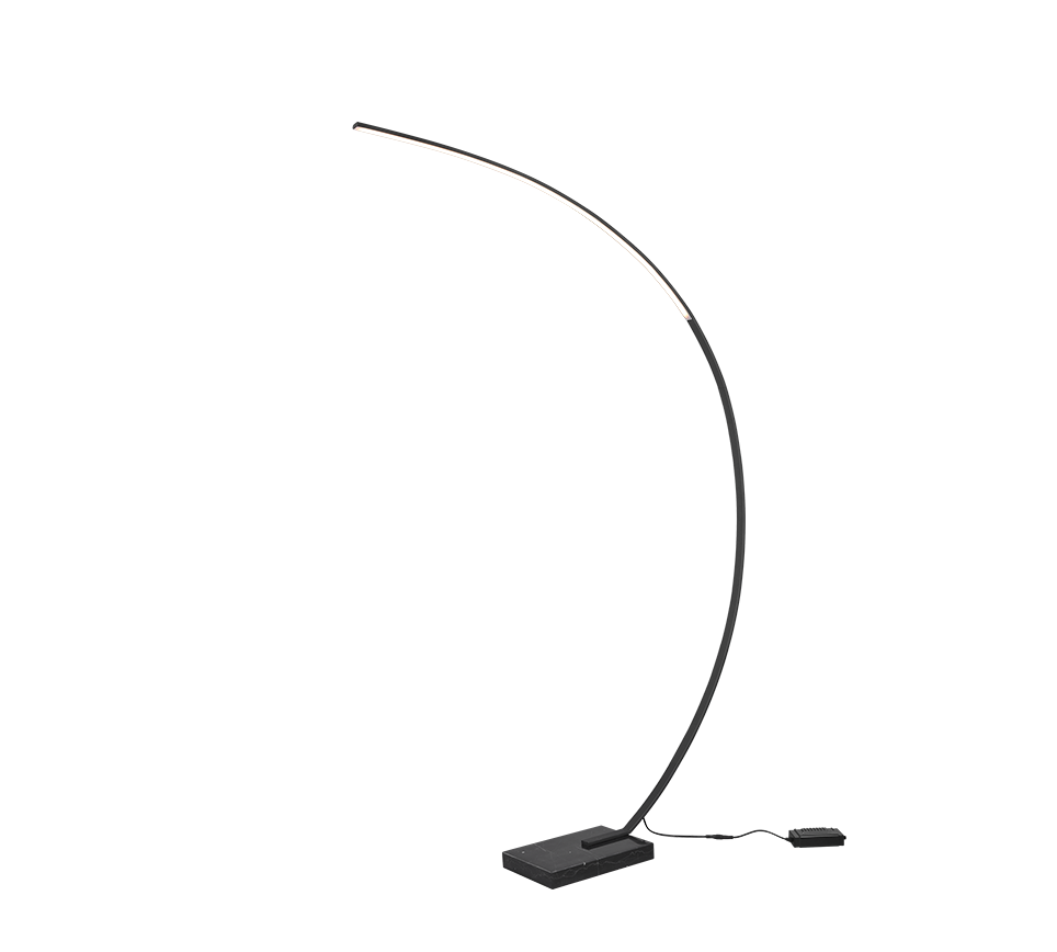Black Marble Base Arc Floor Lamp - ID 14944