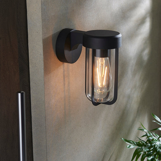 Die Cast IP44 Wall Light In Brushed Bronze With Clear Glass  - ID 11076 - BOXED CLEARANCE MODEL