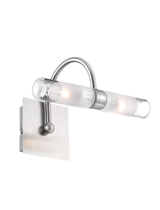 DRI Bathroom Wall Light in satin Nickel with Clear/Frosted Glass - ID 13671