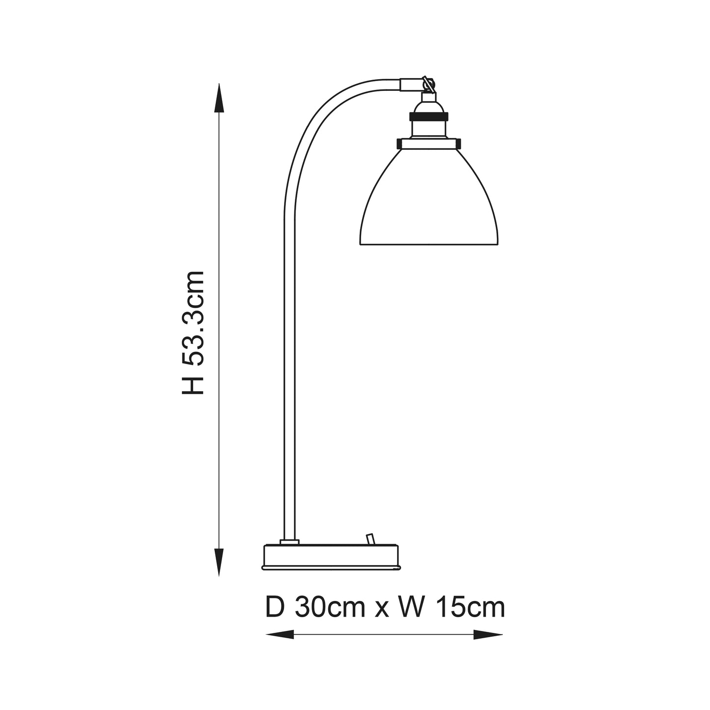 HAN Aged Copper Table Lamp with Clear Glass Shade - ID 13017