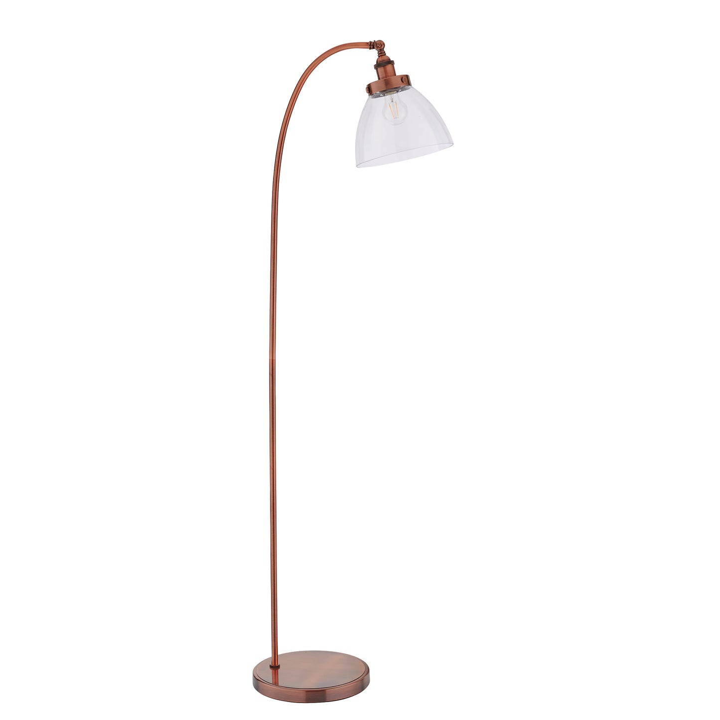 HAN Aged Copper Floor Lamp with Clear Glass Shade - ID 11021