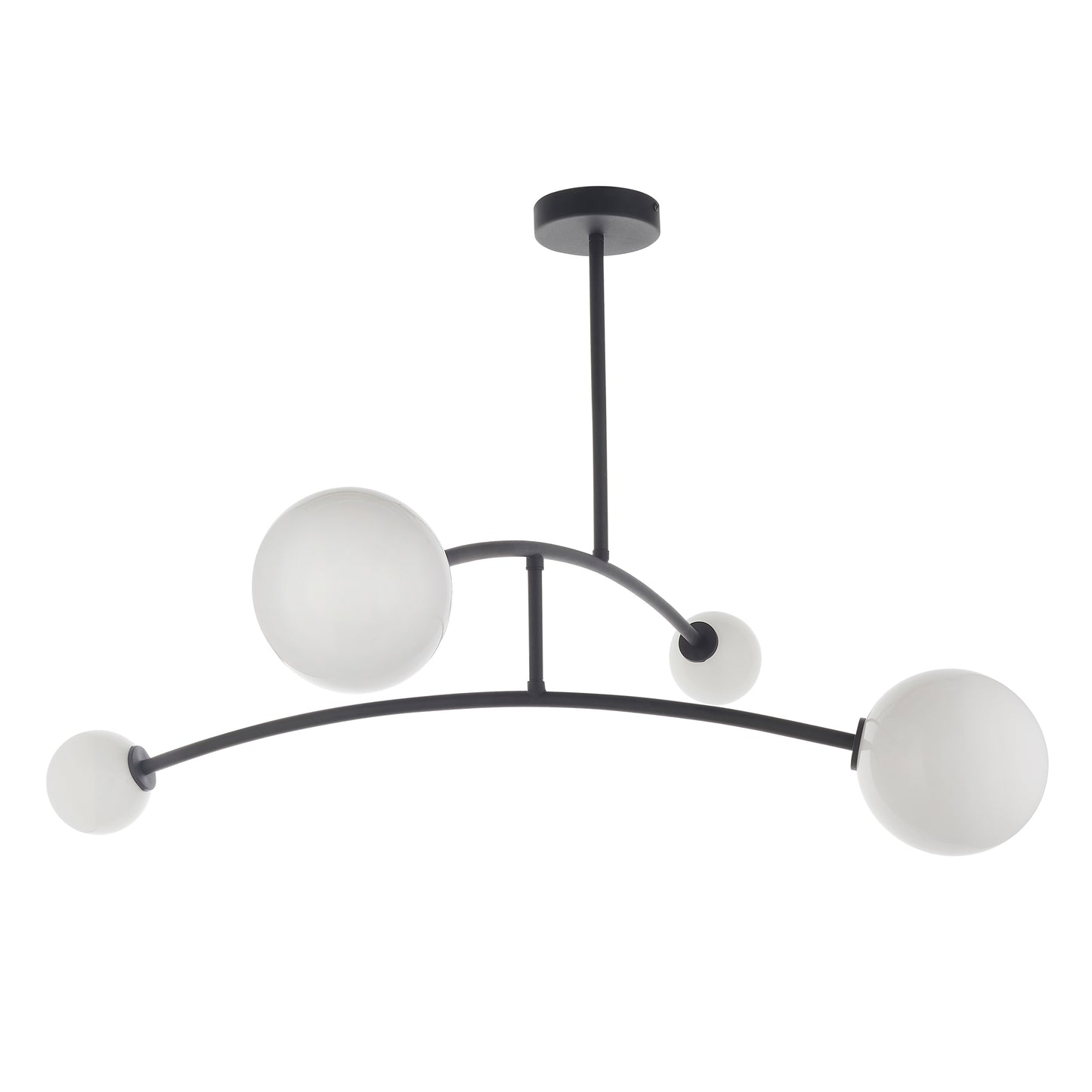 Textured Matt Black Adjustable Four Lamp Semi-Flush Ceiling Light - ID 11113