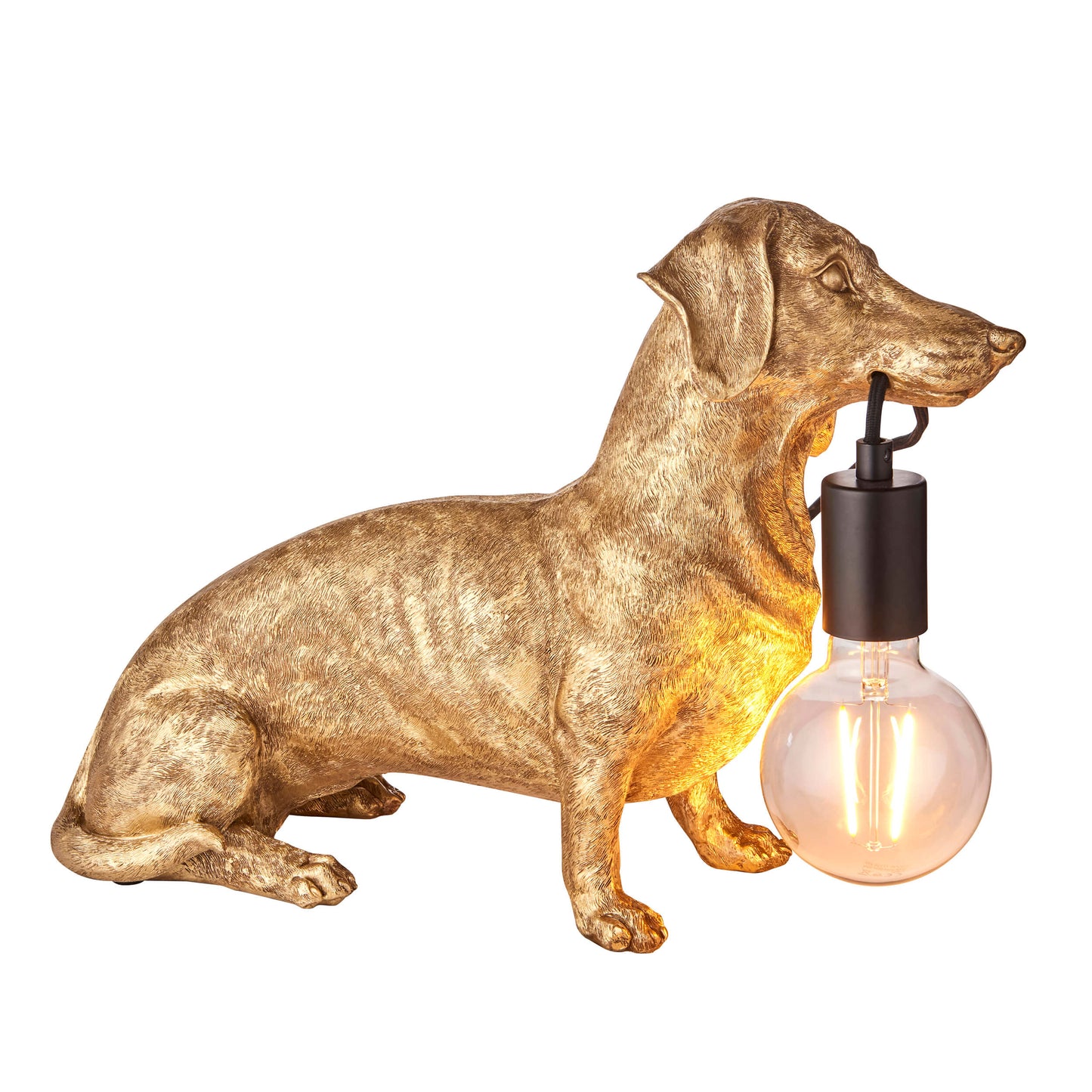 Vintage Gold Dachshund Table Light- ID 12553