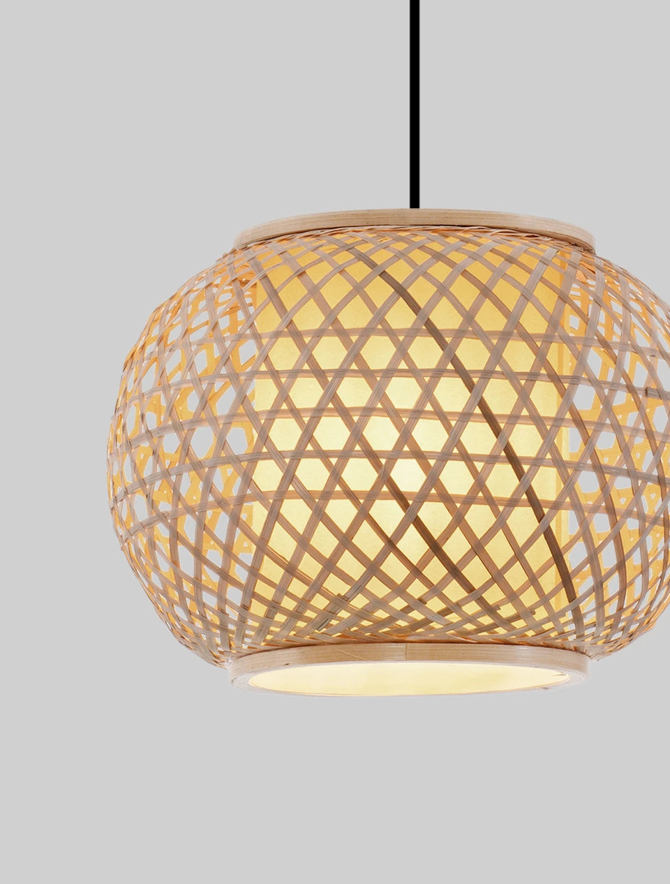 SAM Natural Rattan Large Single Pendant - ID 15024
