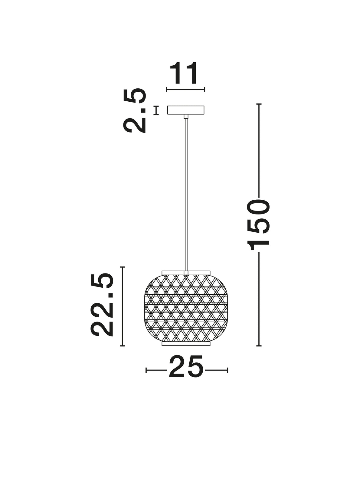 SAM Natural Rattan Medium Single Pendant - ID 15023