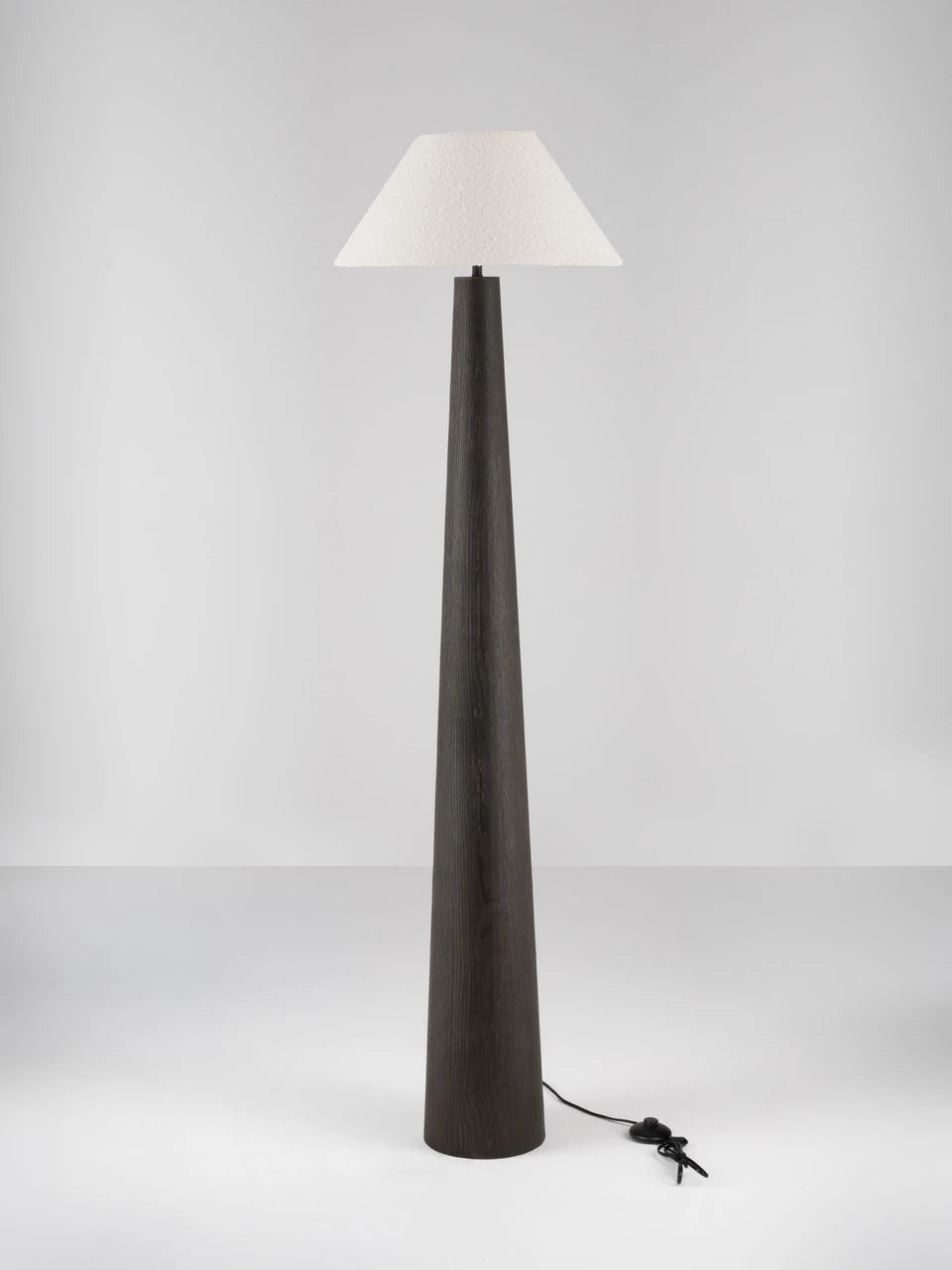 OKU Veneer & Bouclé Fabric Floor Lamp - ID 15110