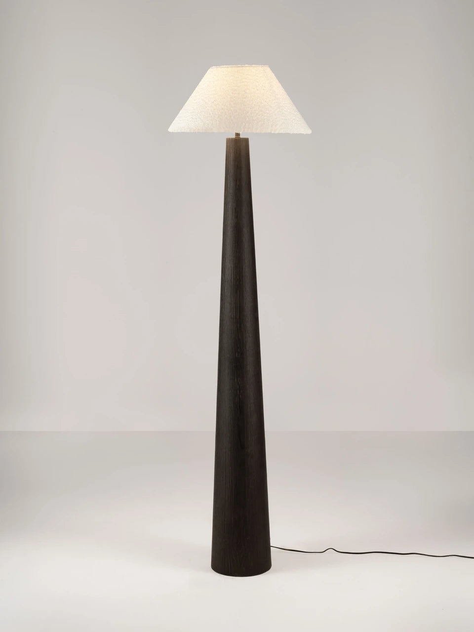 OKU Veneer & Bouclé Fabric Floor Lamp - ID 15110