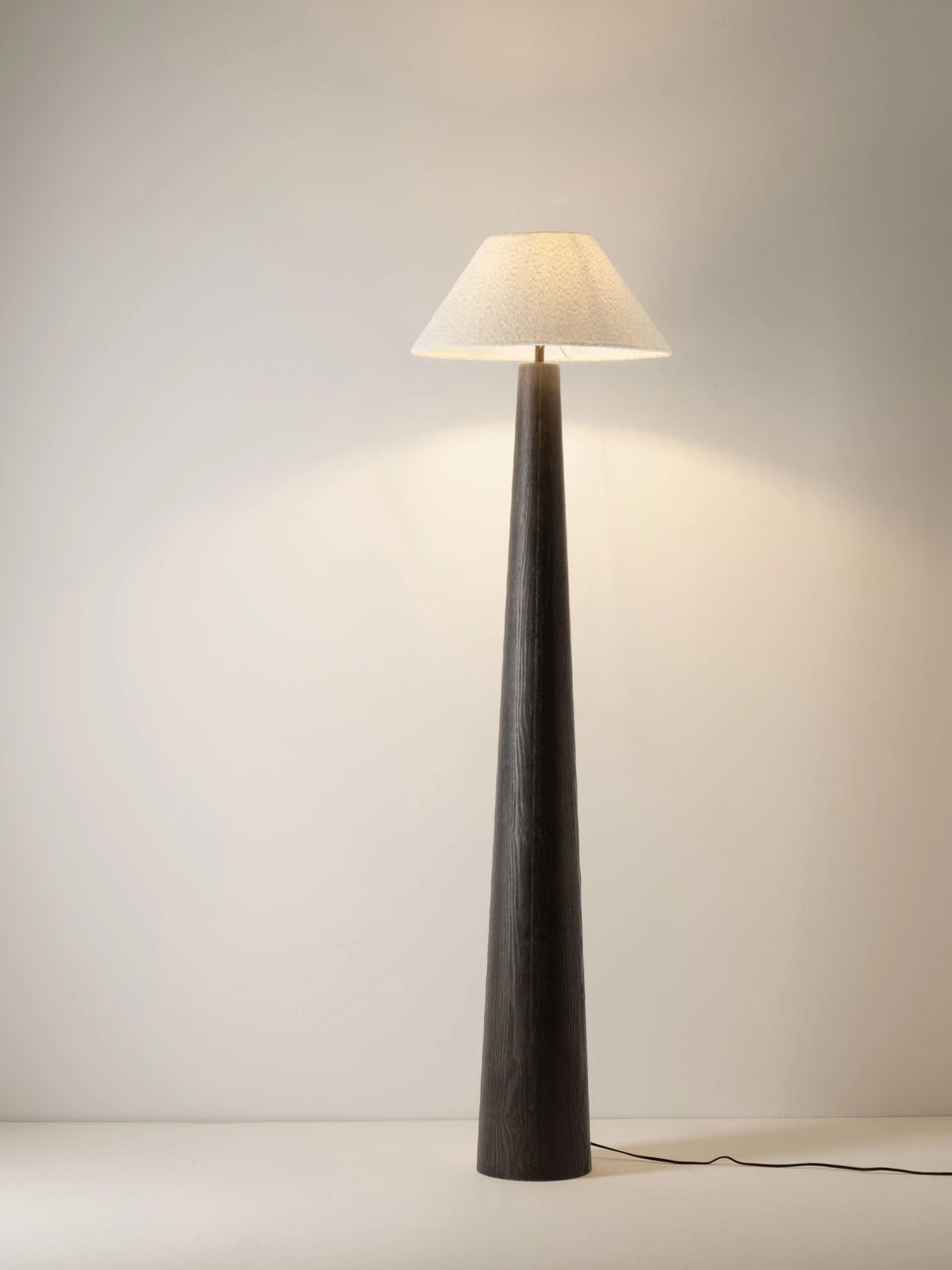 OKU Veneer & Bouclé Fabric Floor Lamp - ID 15110
