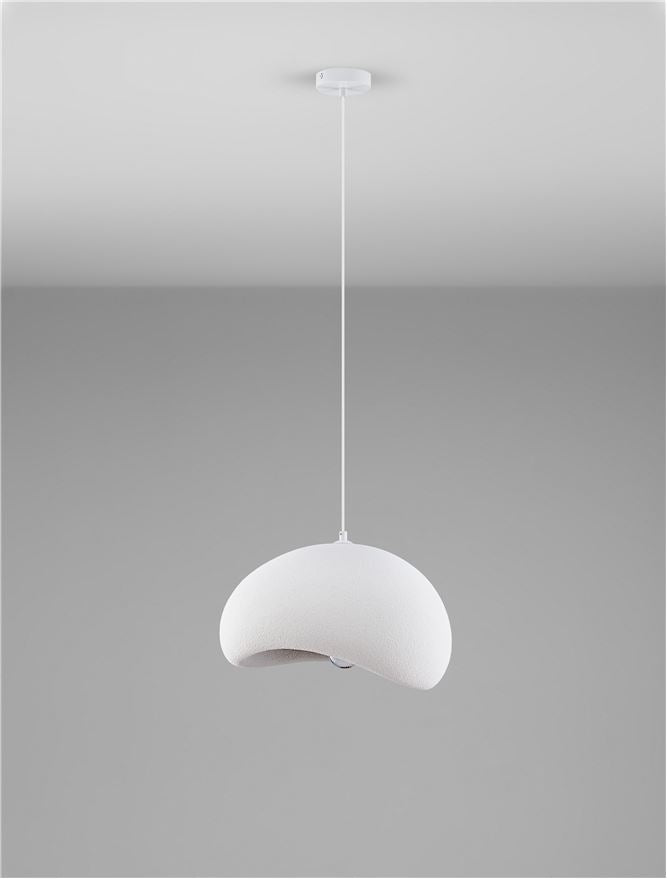 LEF Small Sandy White Polyurethane & Resin Quaver Pendant - ID 13564