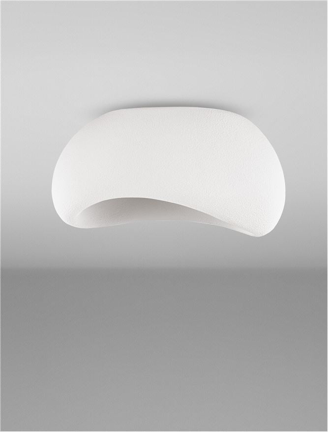 LEF Medium Sandy White Polyurethane & Resin Quaver Flush Ceiling Light - ID 13568