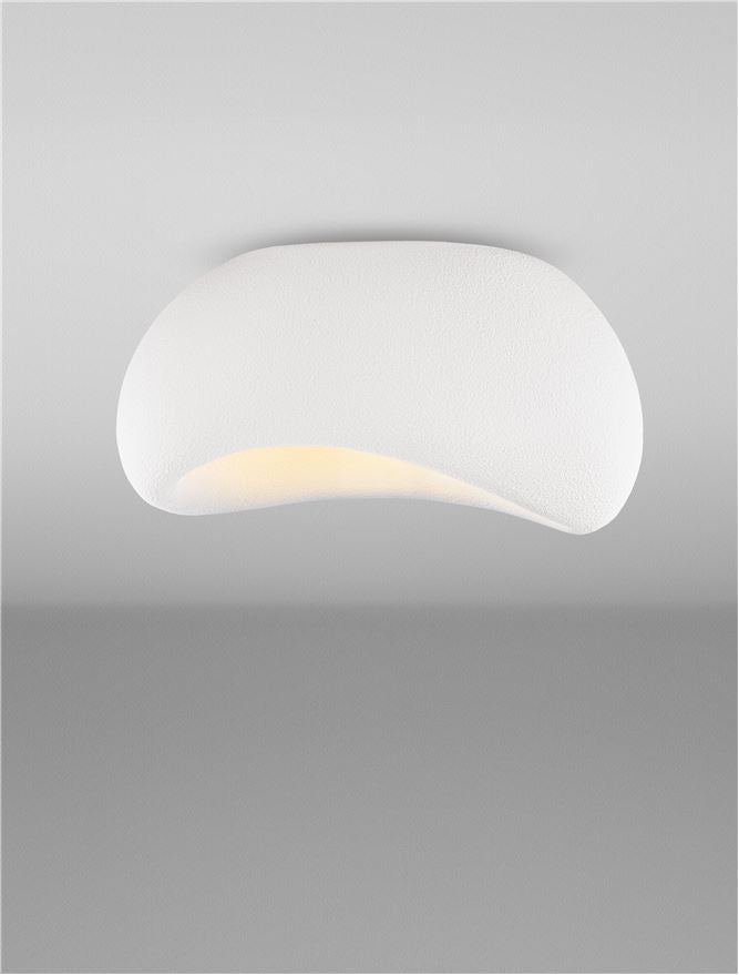 LEF Medium Sandy White Polyurethane & Resin Quaver Flush Ceiling Light - ID 13568