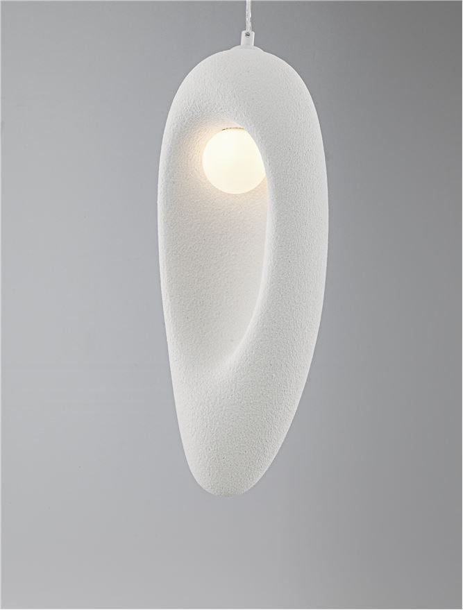 LEF Long Sandy White Polyurethane & Resin Organic From Pendant - ID 13583