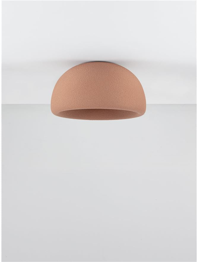 DAV Stone Red Polyurethane Natural Form Medium Semi-Flush Ceiling Light - ID 14499