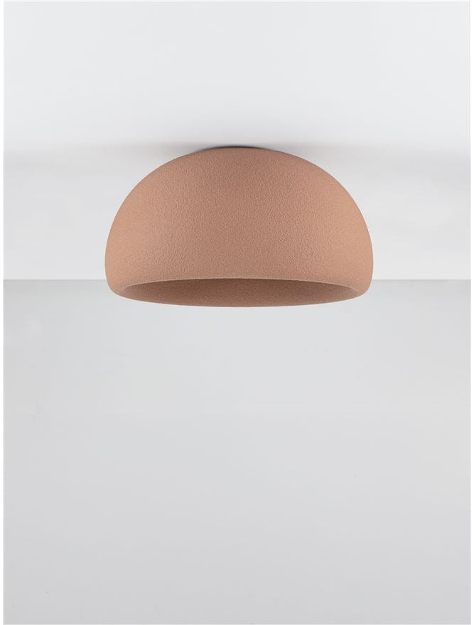 DAV Stone Red Polyurethane Natural Form Large Semi-Flush Ceiling Light - ID 14500