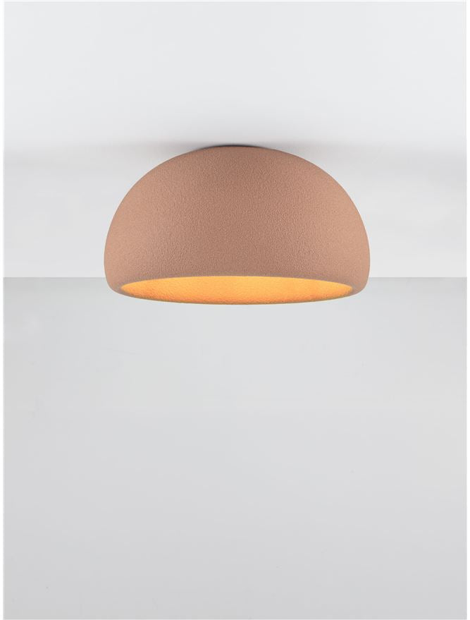 DAV Stone Red Polyurethane Natural Form Large Semi-Flush Ceiling Light - ID 14500