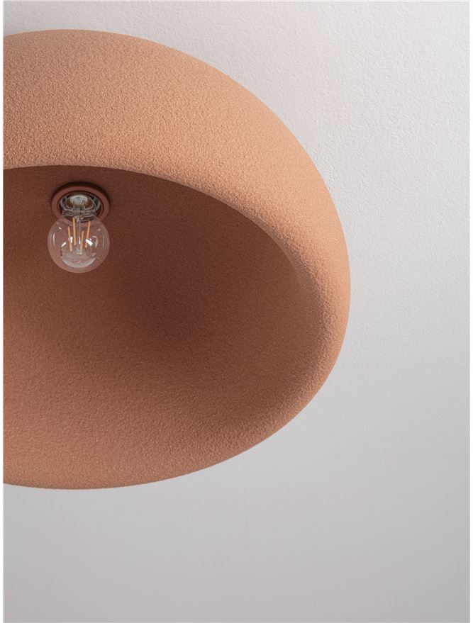 DAV Stone Red Polyurethane Natural Form Large Semi-Flush Ceiling Light - ID 14500