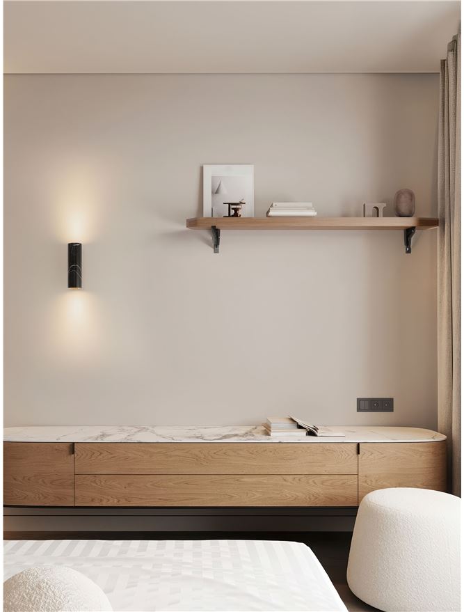 OLV Black Marble Up / Down Wall Light - ID 14514
