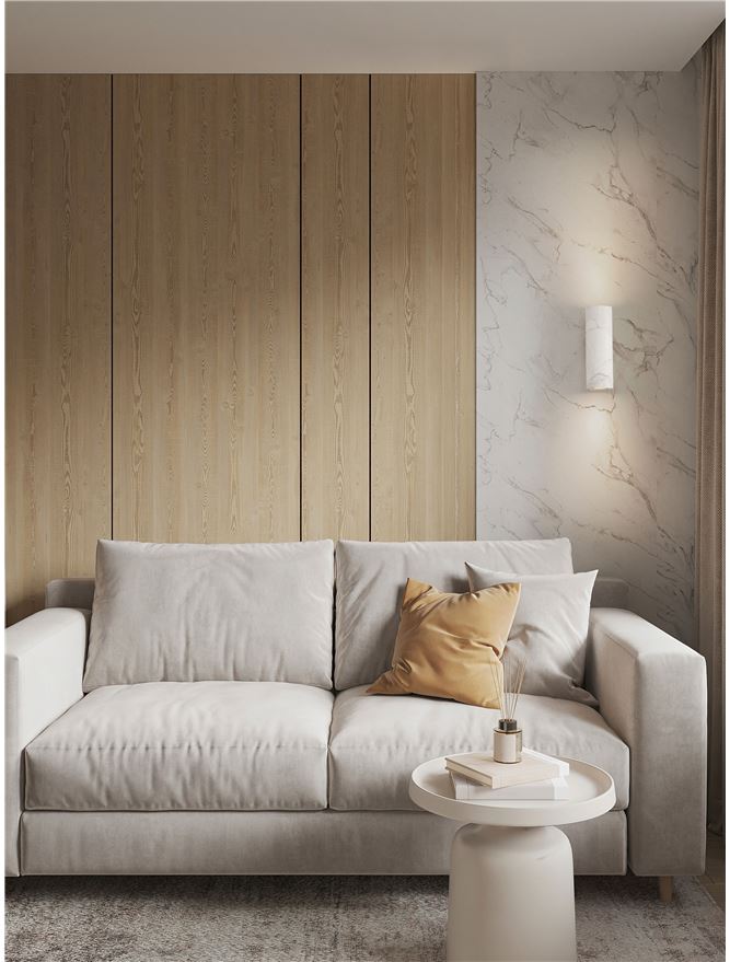 OLV White Marble Up / Down Wall Light - ID 14513