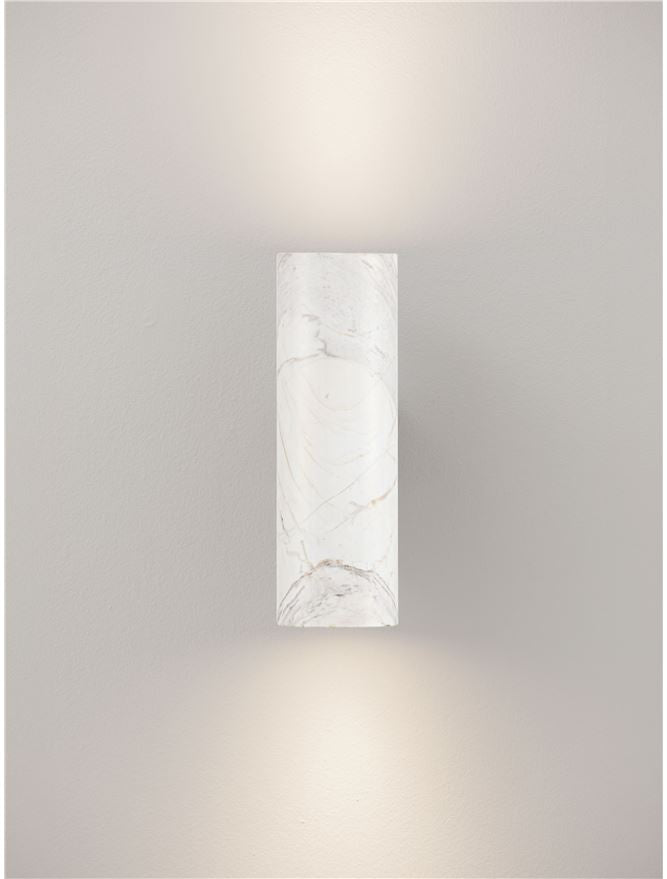 OLV White Marble Up / Down Wall Light - ID 14513