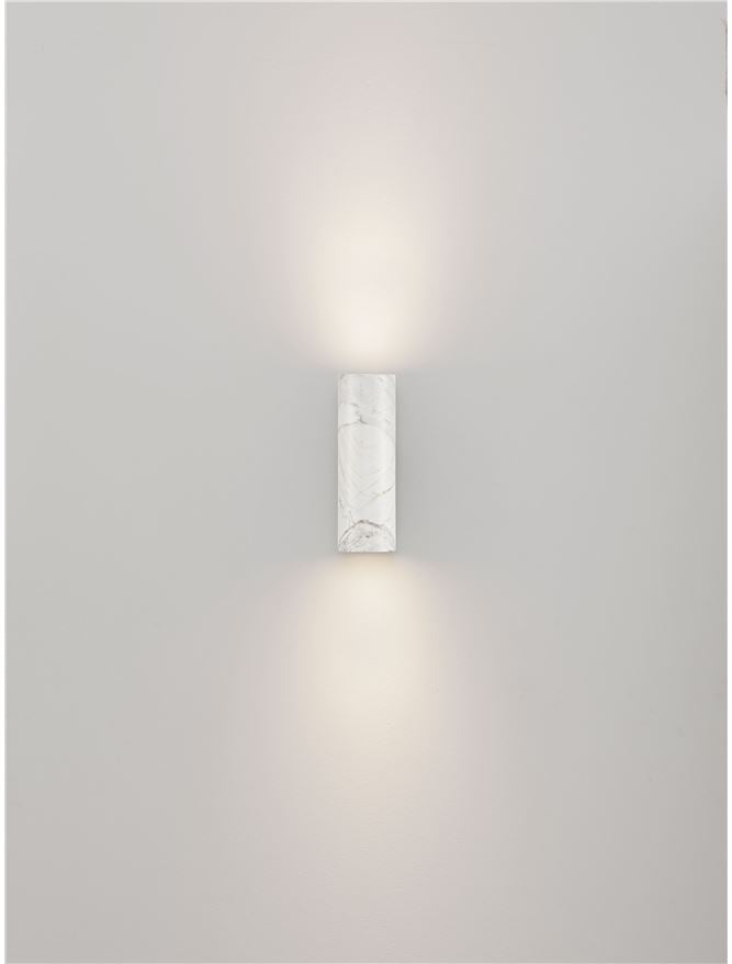 OLV White Marble Up / Down Wall Light - ID 14513
