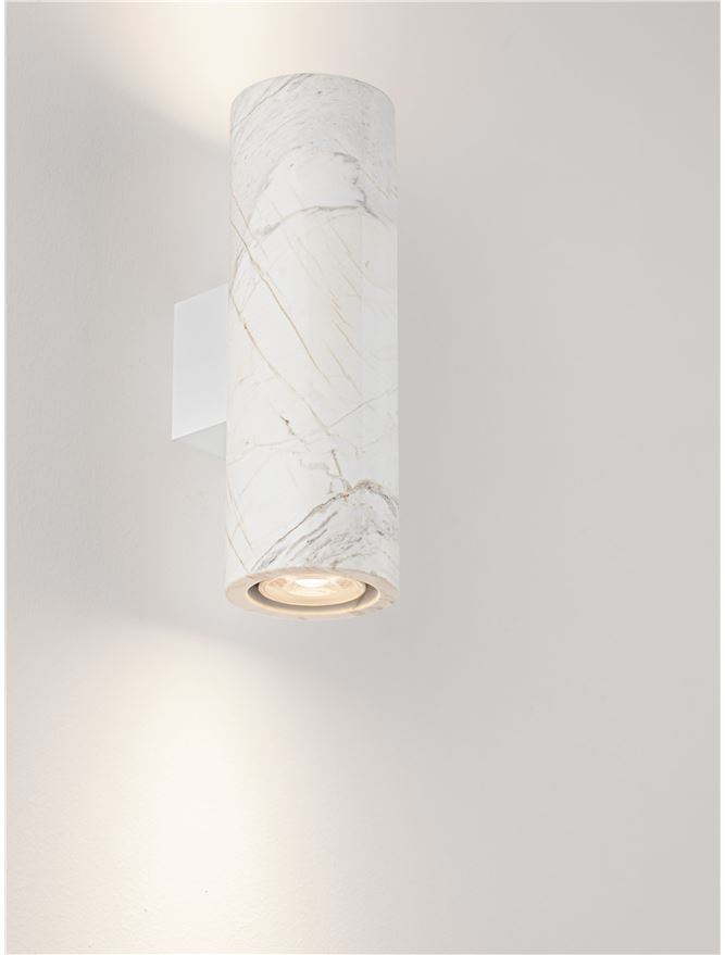 OLV White Marble Up / Down Wall Light - ID 14513