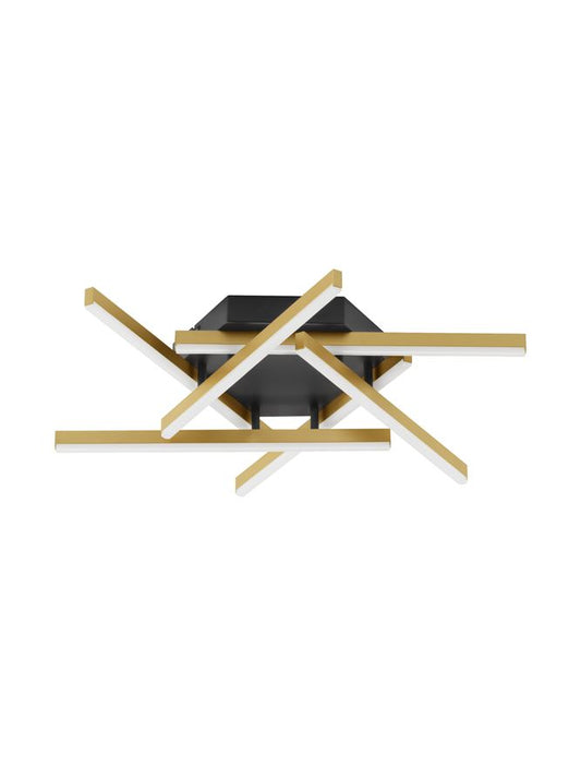 HYD Abstract Brushed Gold LED Semi-Flush - ID 14583