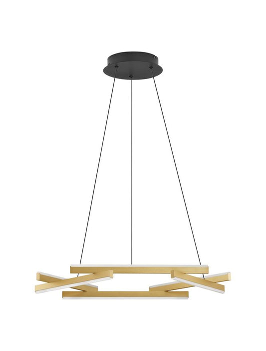 HYD Abstract Brushed Gold LED Pendant - ID 14584