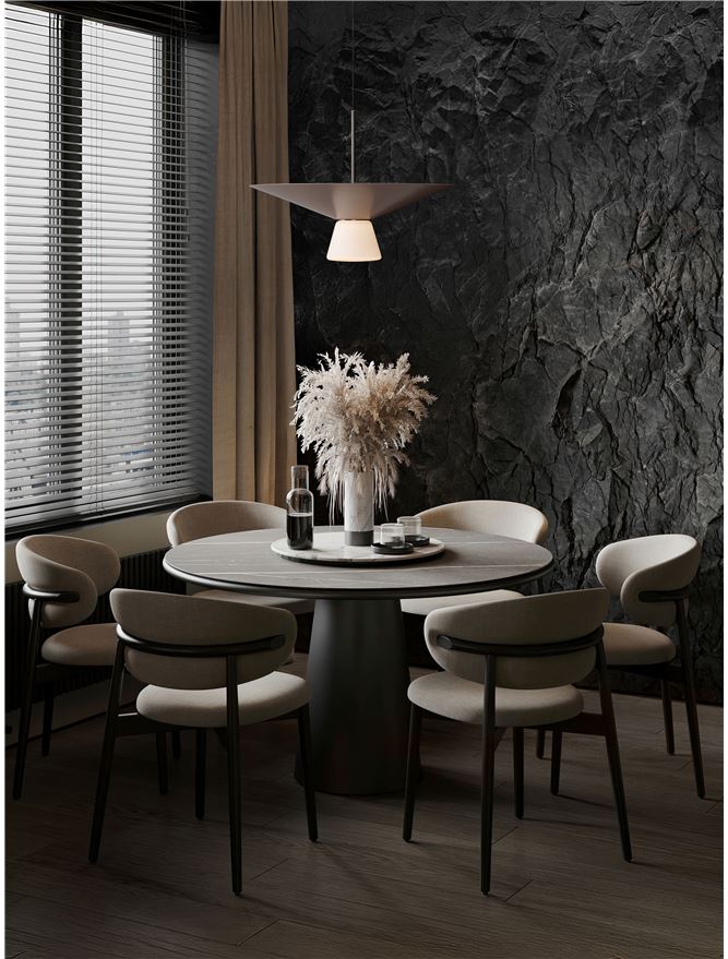 BAR Nut Brown Metal & Opal Glass Large LED Pendant - ID 14506