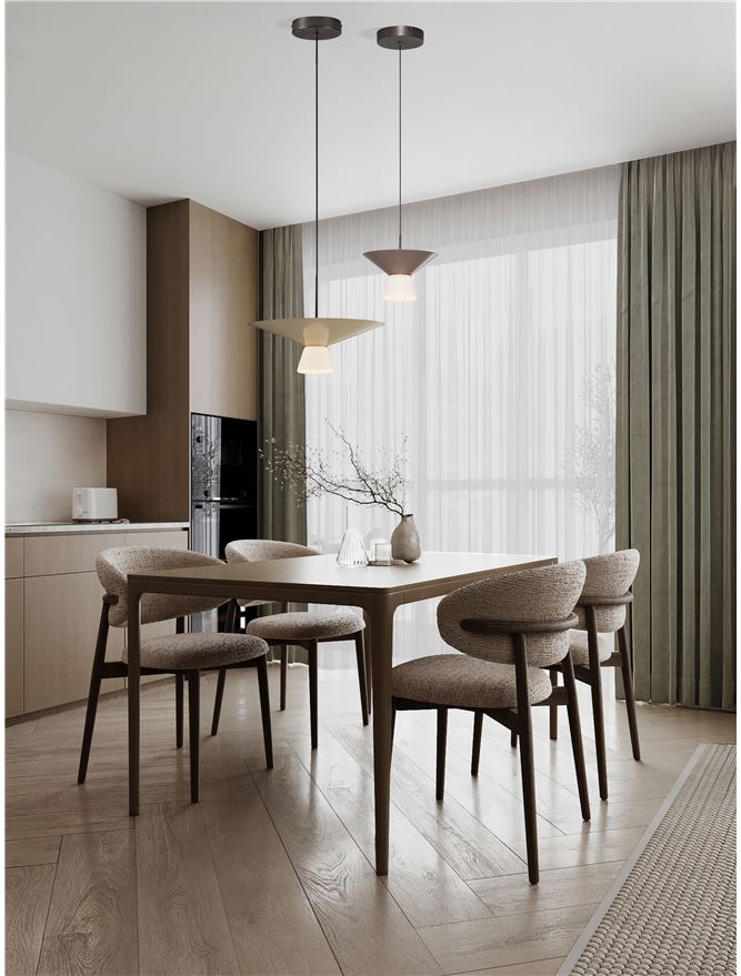 BAR White Tea Metal & Opal Glass Large LED Pendant - ID 14507