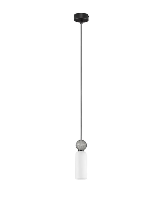 FIL Grey Stone Travertine & Opal Glass Pendant - ID 14127