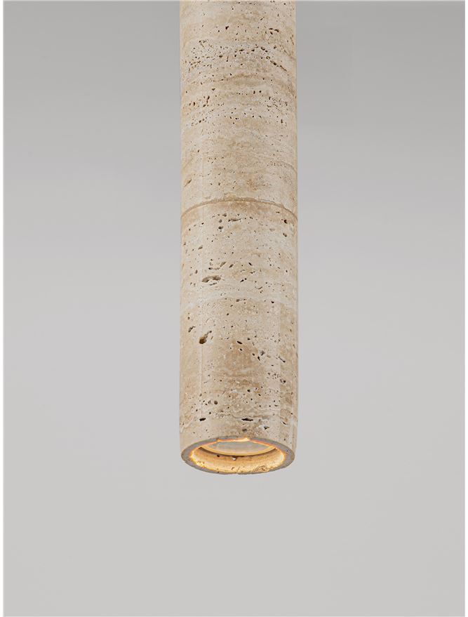 HUL Yellow Travertine & Opal Glass Short Pendant - ID 14104