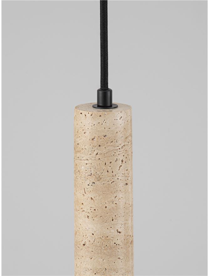 HUL Yellow Travertine & Opal Glass Short Pendant - ID 14104