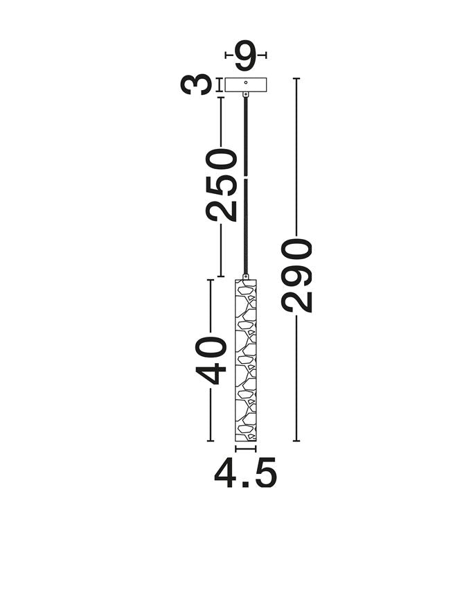 HUL Yellow Travertine & Opal Glass Short Pendant - ID 14104