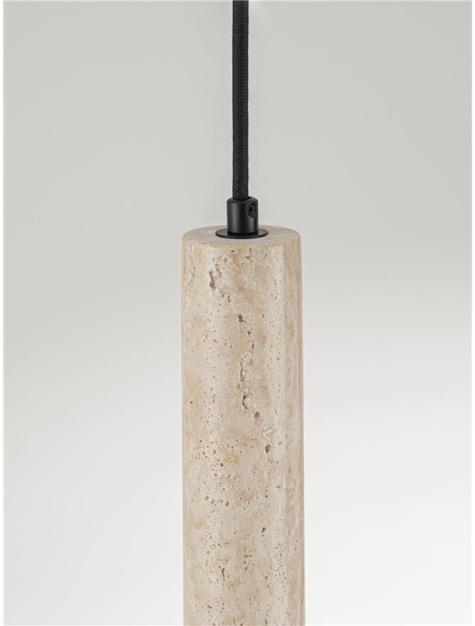 HUL Yellow Travertine & Opal Glass Long Pendant - ID 14105