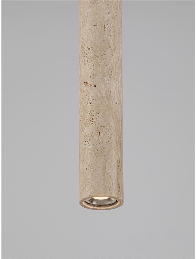 HUL Yellow Travertine & Opal Glass Long Pendant - ID 14105