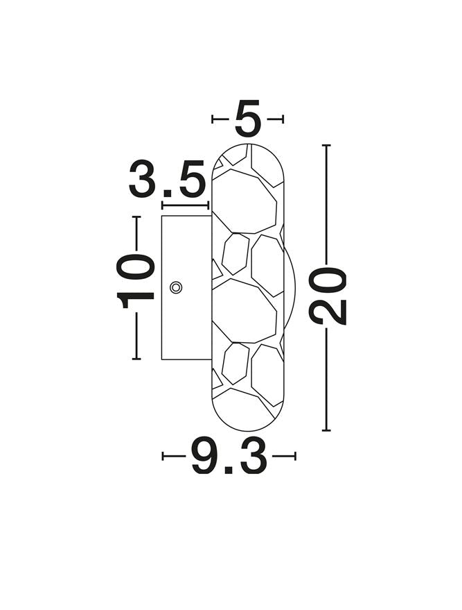 TAV Yellow Travertine & Wood Offset Wall Light - ID 14109