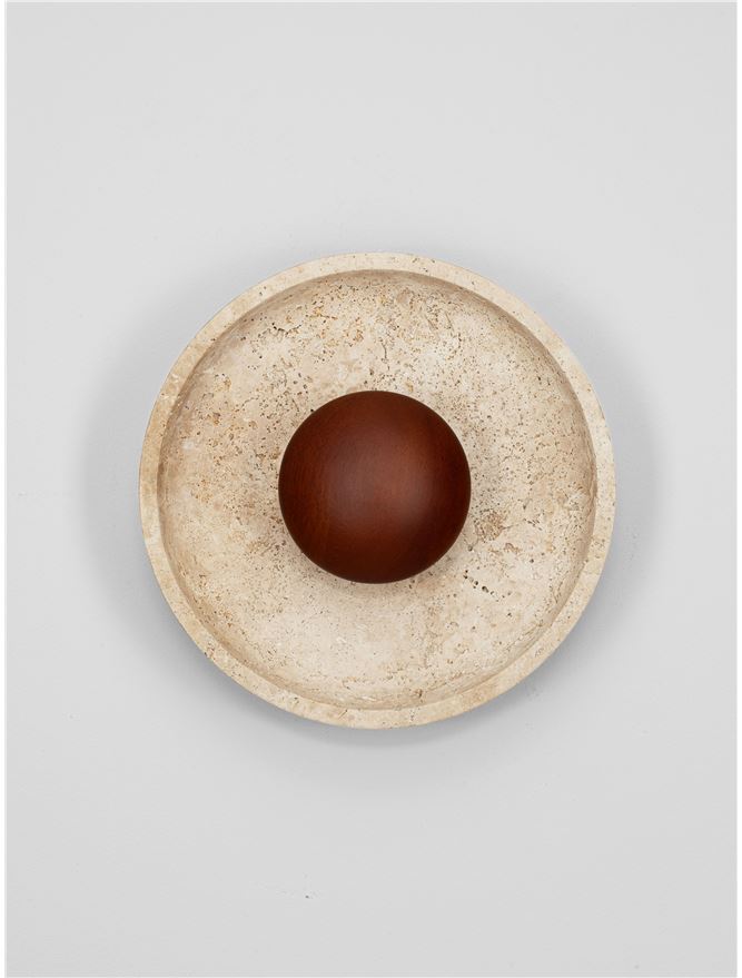 TAV Yellow Travertine & Wood Wall Light - ID 14110