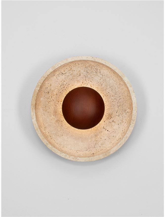 TAV Yellow Travertine & Wood Wall Light - ID 14110