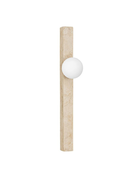 OVE Yellow Travertine & Opal Glass Long Wall Light - ID 14103