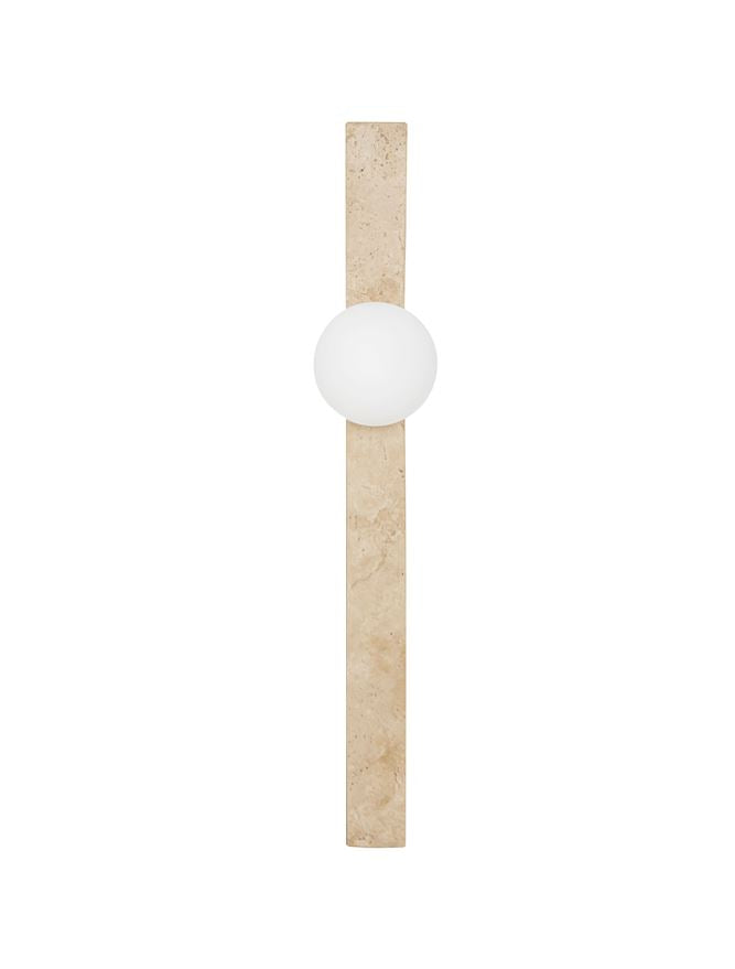 OVE Yellow Travertine & Opal Glass Long Wall Light - ID 14103