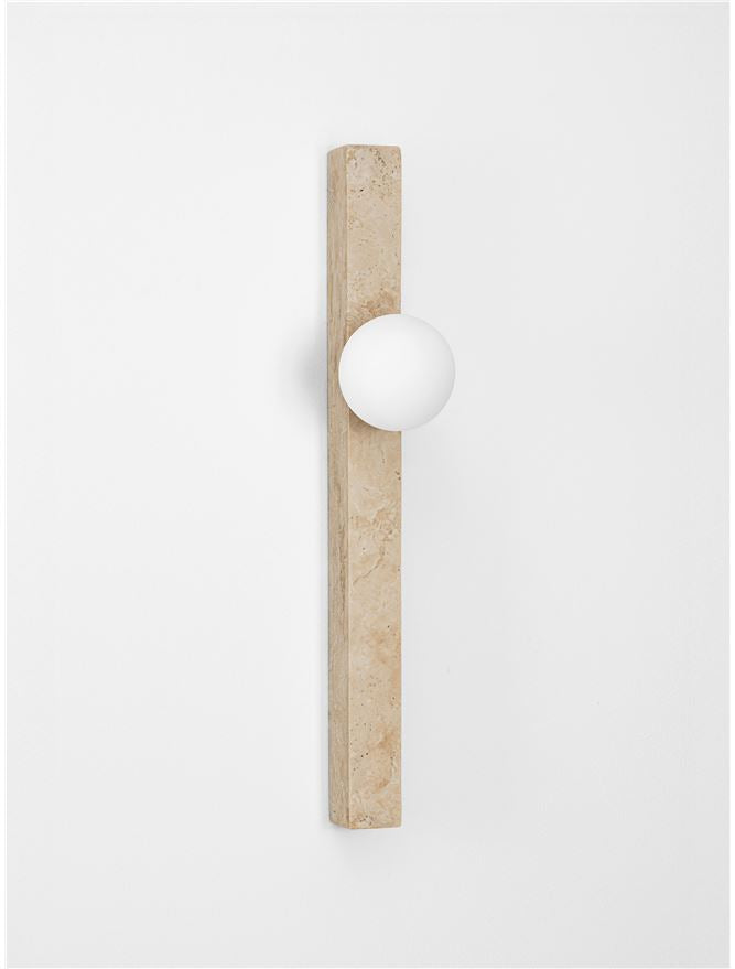OVE Yellow Travertine & Opal Glass Long Wall Light - ID 14103
