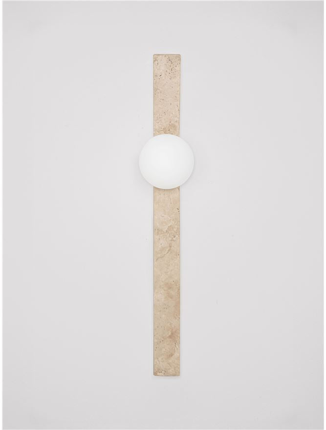 OVE Yellow Travertine & Opal Glass Long Wall Light - ID 14103