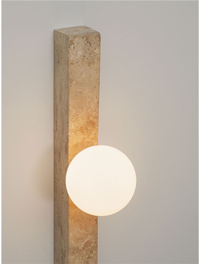 OVE Yellow Travertine & Opal Glass Long Wall Light - ID 14103