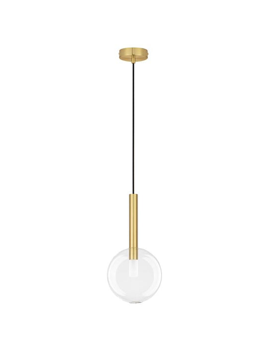 AME Sandy Gold & Clear Glass Spherical Pendant - ID 12529