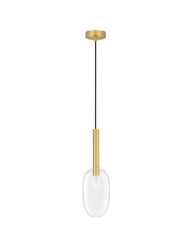 AME Sandy Gold & Clear Glass Lozenge Pendant - ID 12530