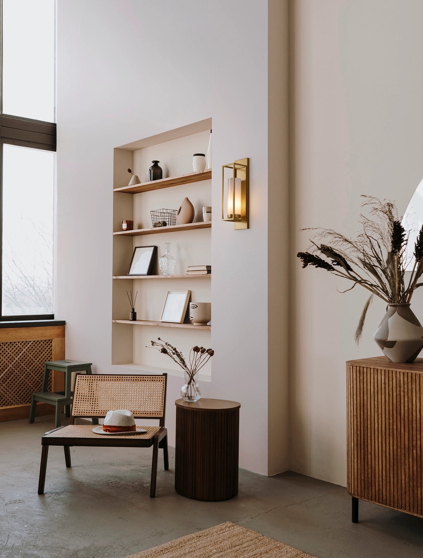 ULI Gold & Opal Glass Wall Light - ID 14820