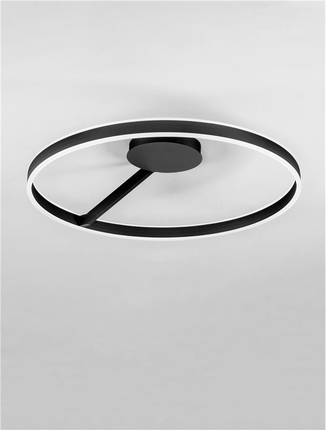BIA Sandy Black Dual LED Medium 80cm Ring Semi-Flush - ID 14563