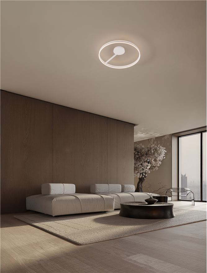BIA Sandy White Dual LED Medium 80cm Ring Semi-Flush - ID 14564