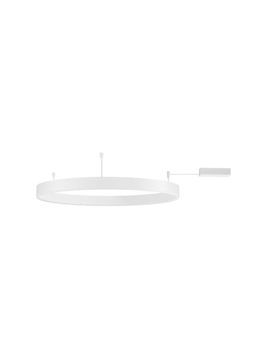 MOT Dimmable Sandy White Aluminium & Acrylic Ring Semi Flush Medium - ID 12551