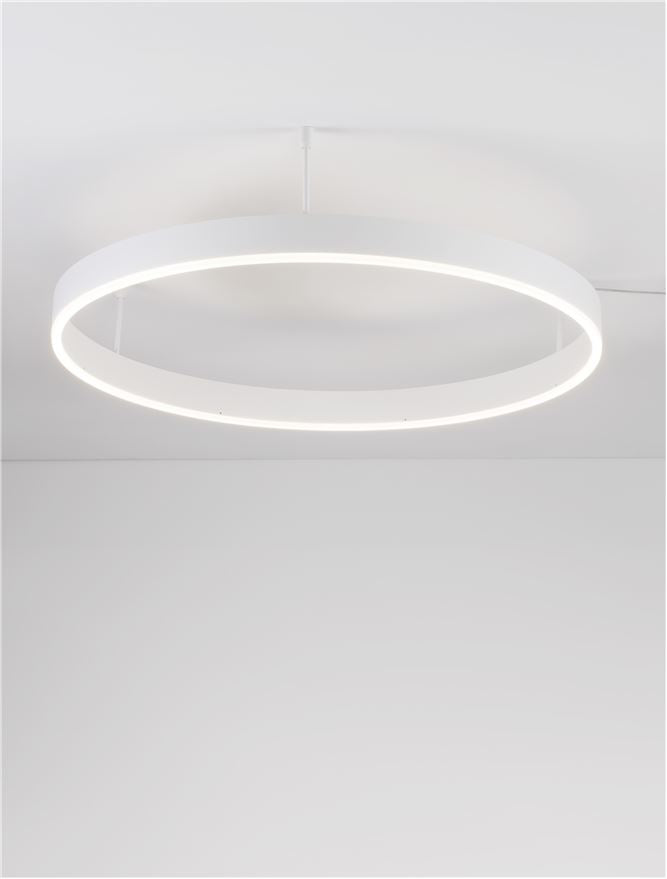 MOT Dimmable Sandy White Aluminium & Acrylic Ring Semi Flush Medium - ID 12551